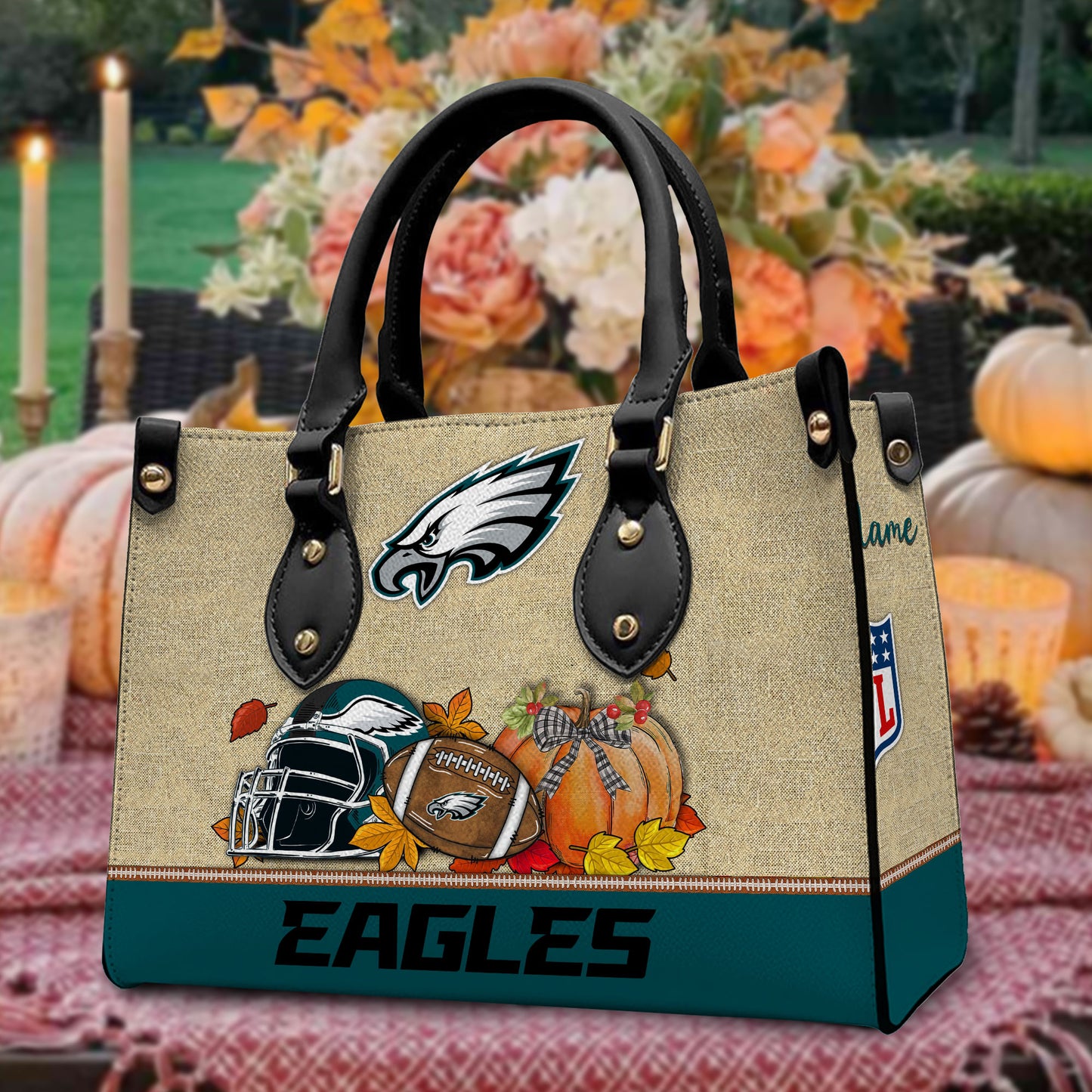 Philadelphia Eagles Personalized Leather Hand Bag AZBTLHB000009