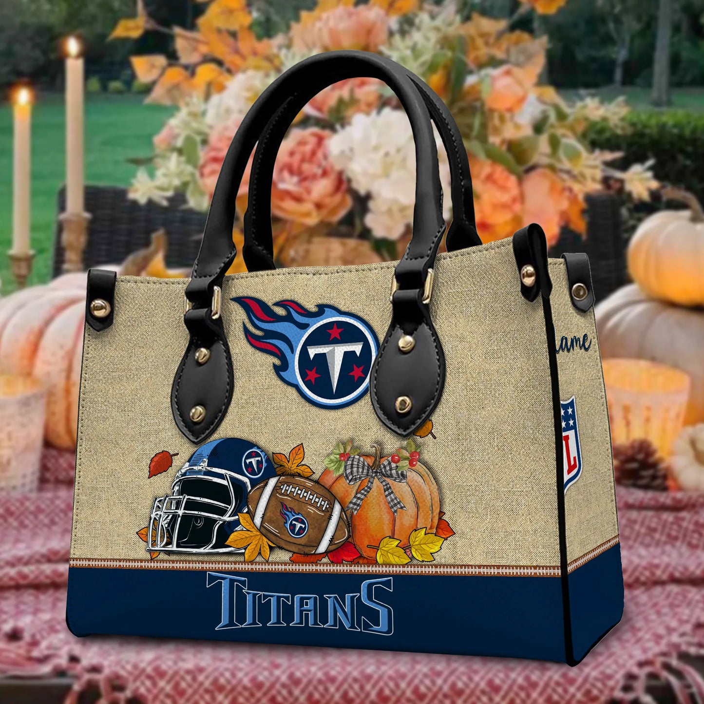Tennessee Titans Personalized Leather Hand Bag AZBTLHB000017