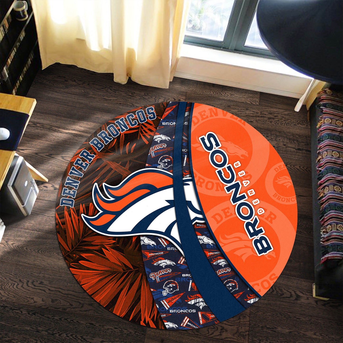 Denver Broncos Round Rug 129