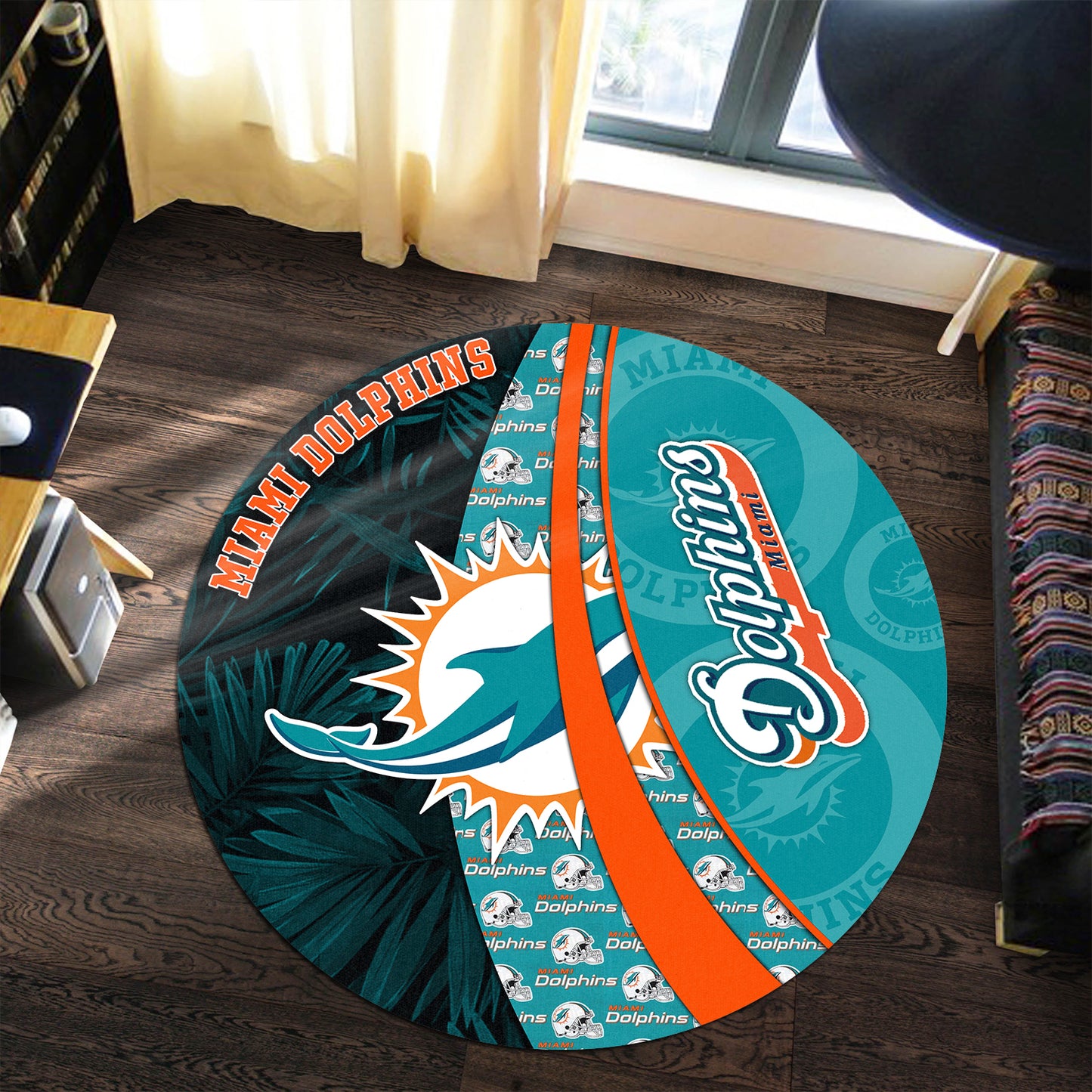 Miami Dolphins Round Rug 139