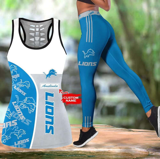 Detroit Lions Personalized Leggings And Tank Top BG206
