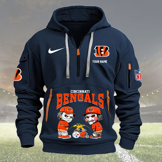 Cincinnati Bengals Personalized Quarter Zip Hoodie New Collection AZBTQZH000276