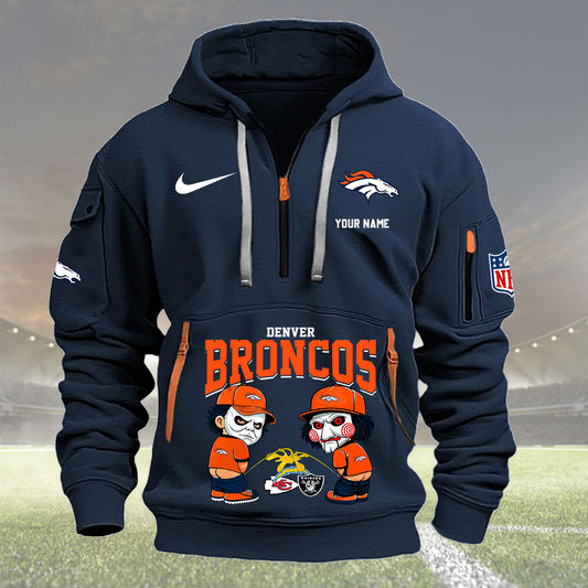 Denver Broncos Personalized Quarter Zip Hoodie New Collection AZBTQZH000284