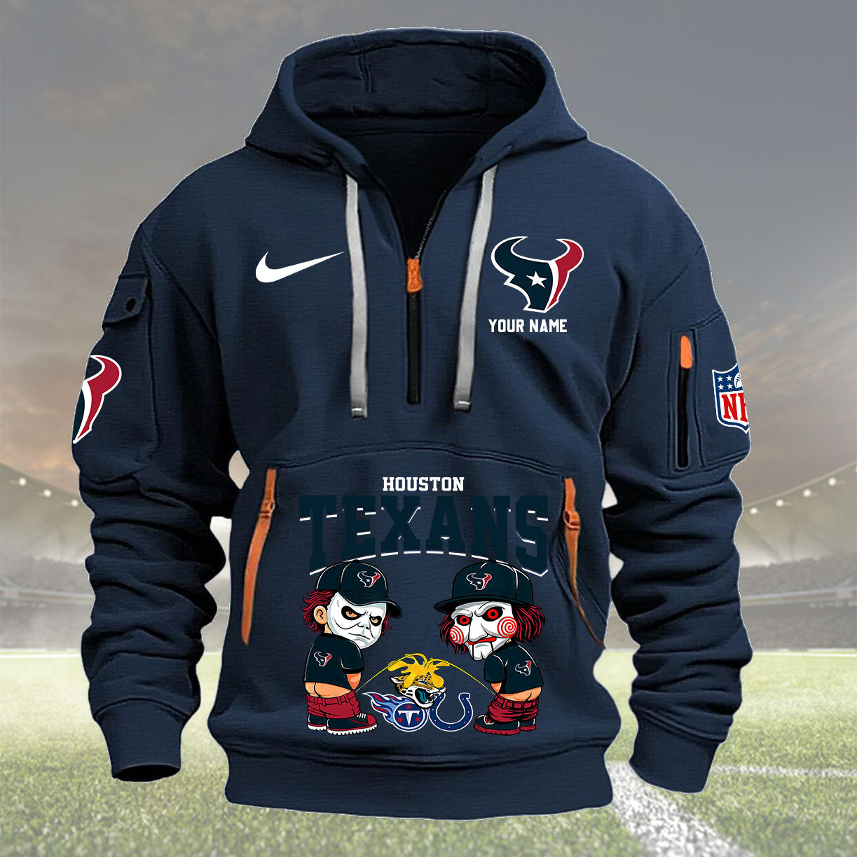 Houston Texans Personalized Quarter Zip Hoodie New Collection AZBTQZH000286