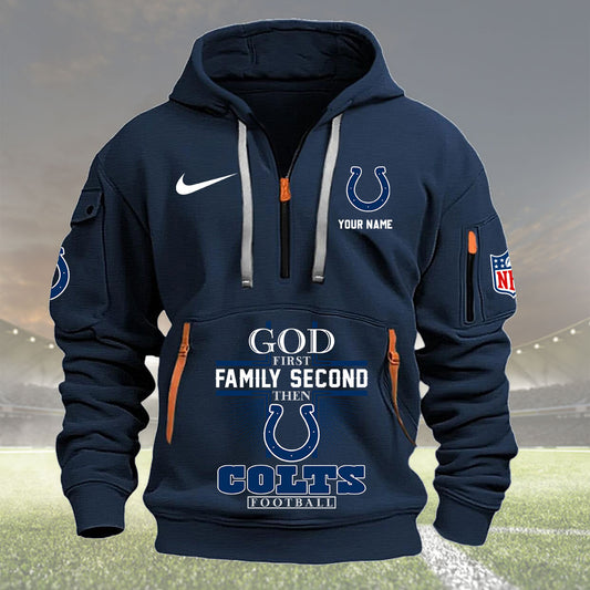 Indianapolis Colts Personalized Quarter Zip Hoodie New Collection AZBTQZH000254