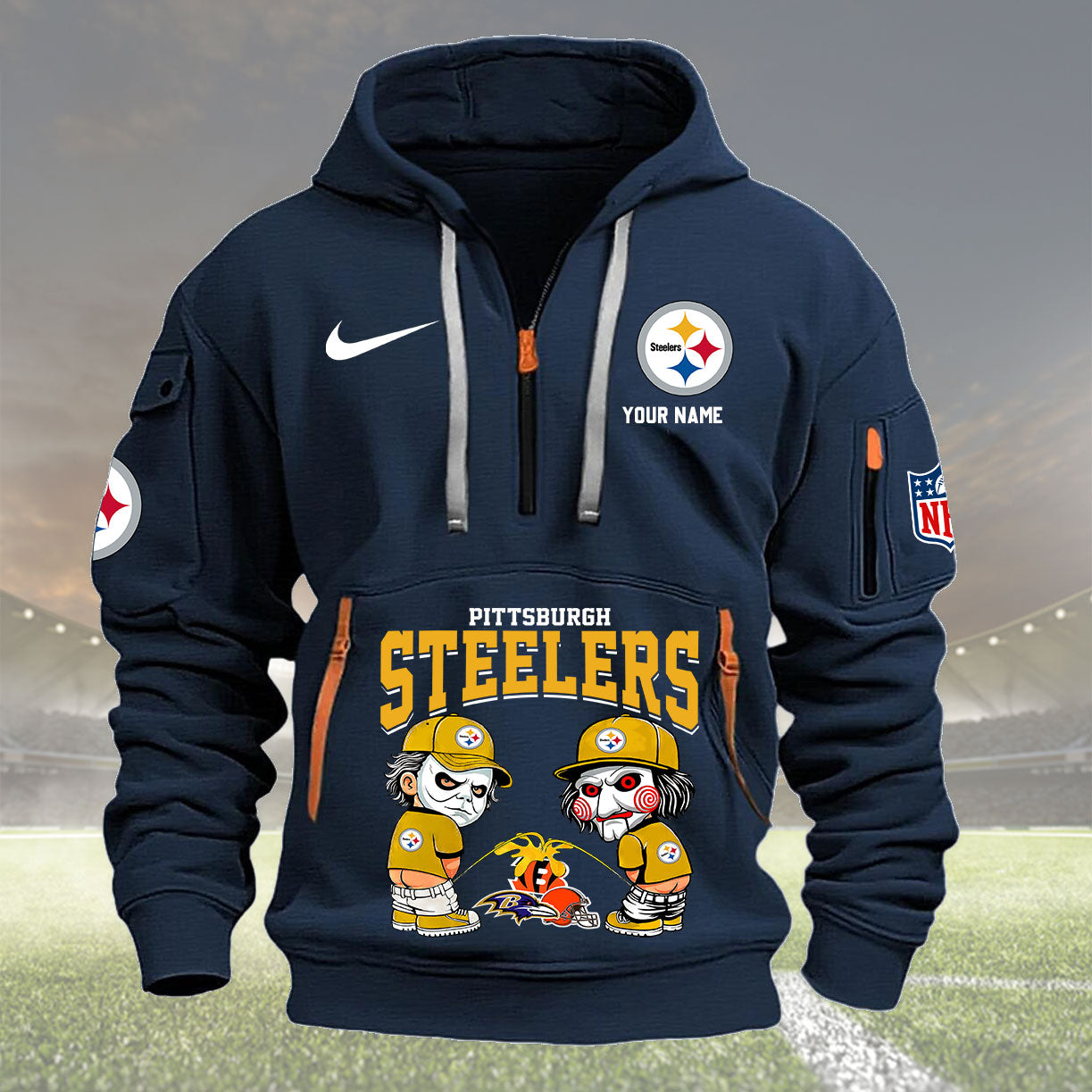Pittsburgh Steelers Personalized Quarter Zip Hoodie New Collection AZBTQZH000299