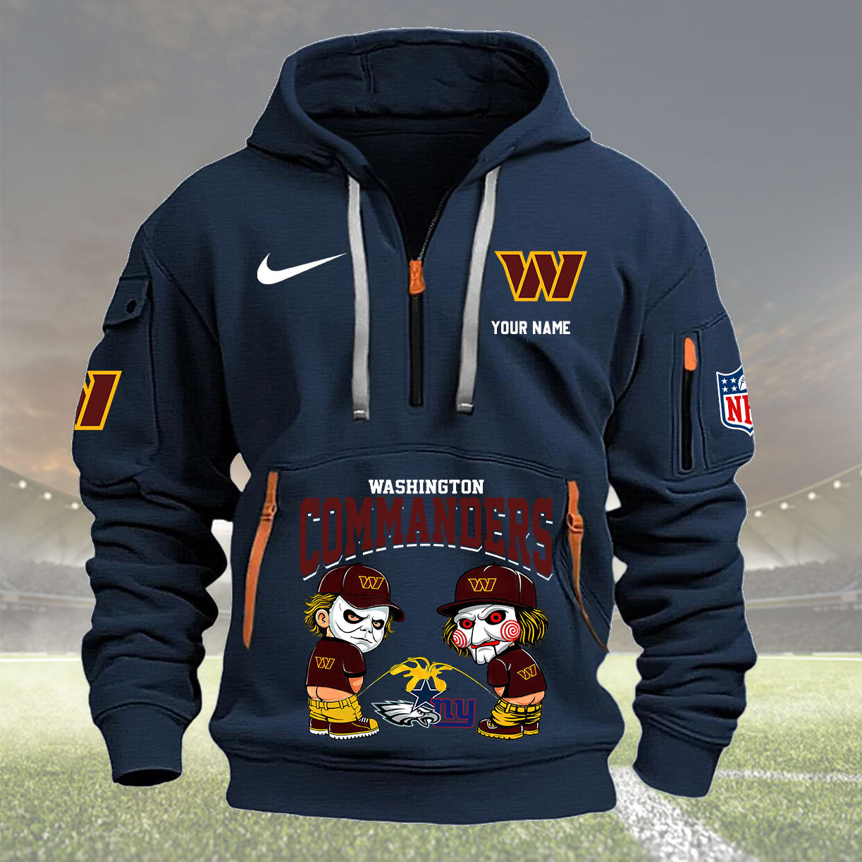 Washington Commanders Personalized Quarter Zip Hoodie New Collection AZBTQZH000273