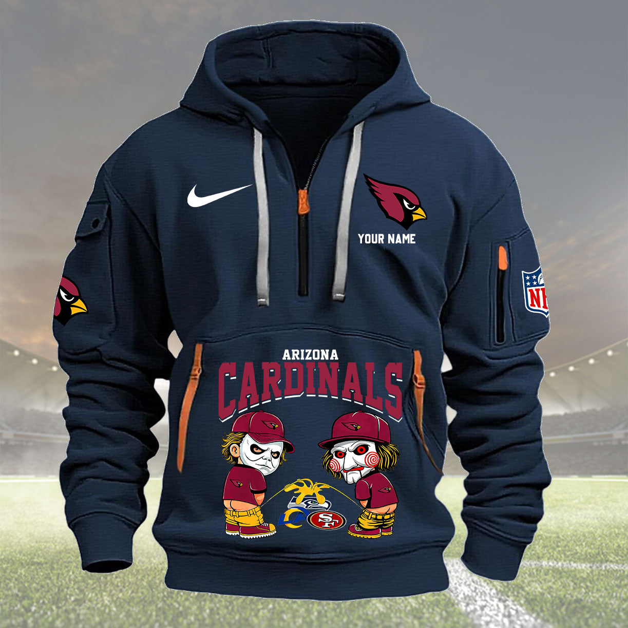 Arizona Cardinals Personalized Quarter Zip Hoodie New Collection AZBTQZH000275