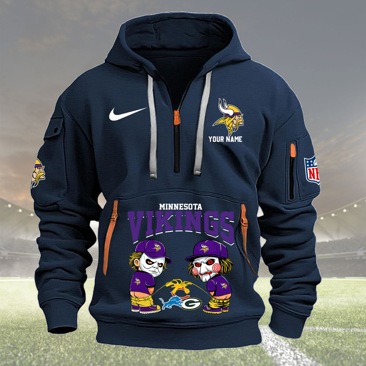 Minnesota Vikings Personalized Quarter Zip Hoodie New Collection AZBTQZH000292