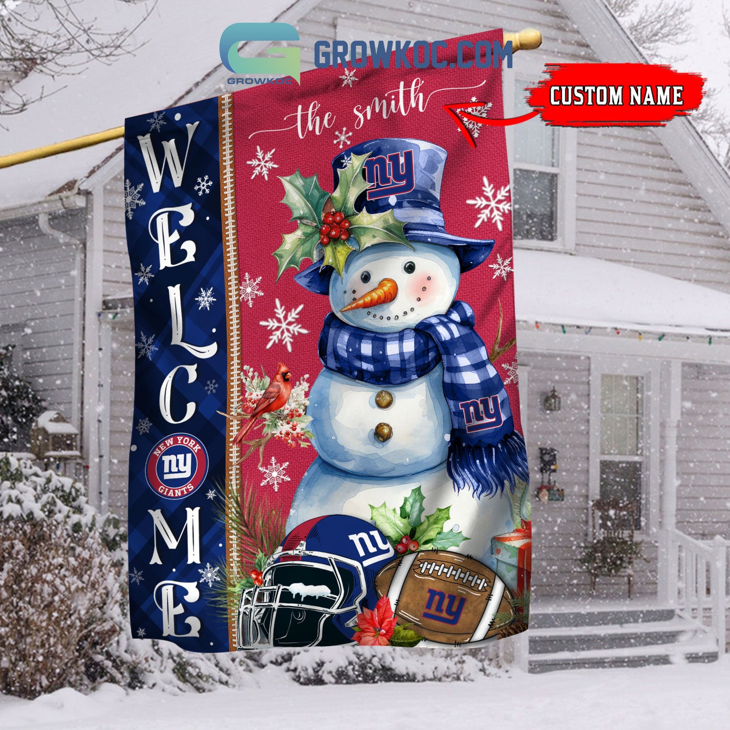 New York Giants Christmas Personalized Flag BGFLAG543