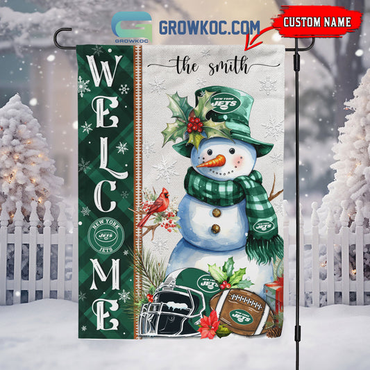 New York Jets Christmas Personalized Flag BGFLAG544