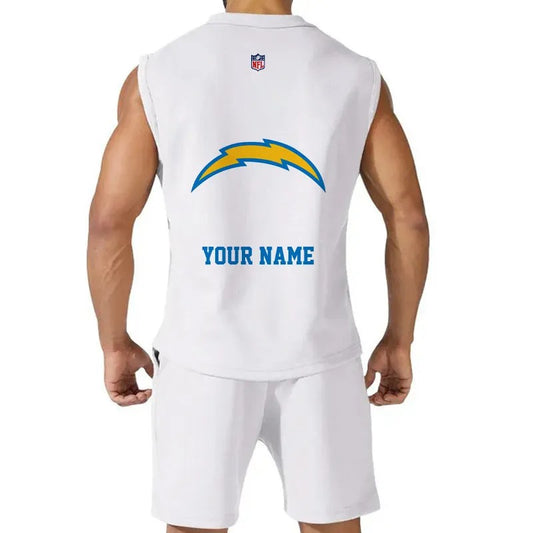 Los Angeles Chargers Combo Men Jersey Tank Top and Shorts AZICOTATTMS00016
