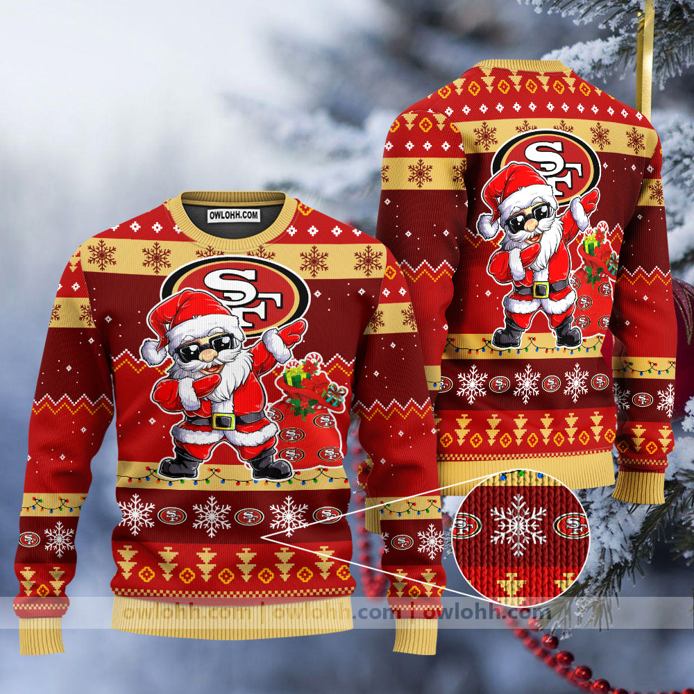 San Francisco 49ers Dabbing Santa Claus Ugly Christmas Sweater BGSWT180
