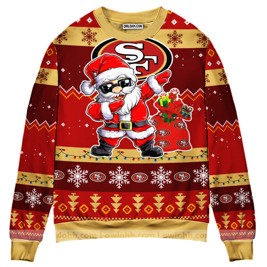 San Francisco 49ers Dabbing Santa Claus Ugly Christmas Sweater BGSWT180