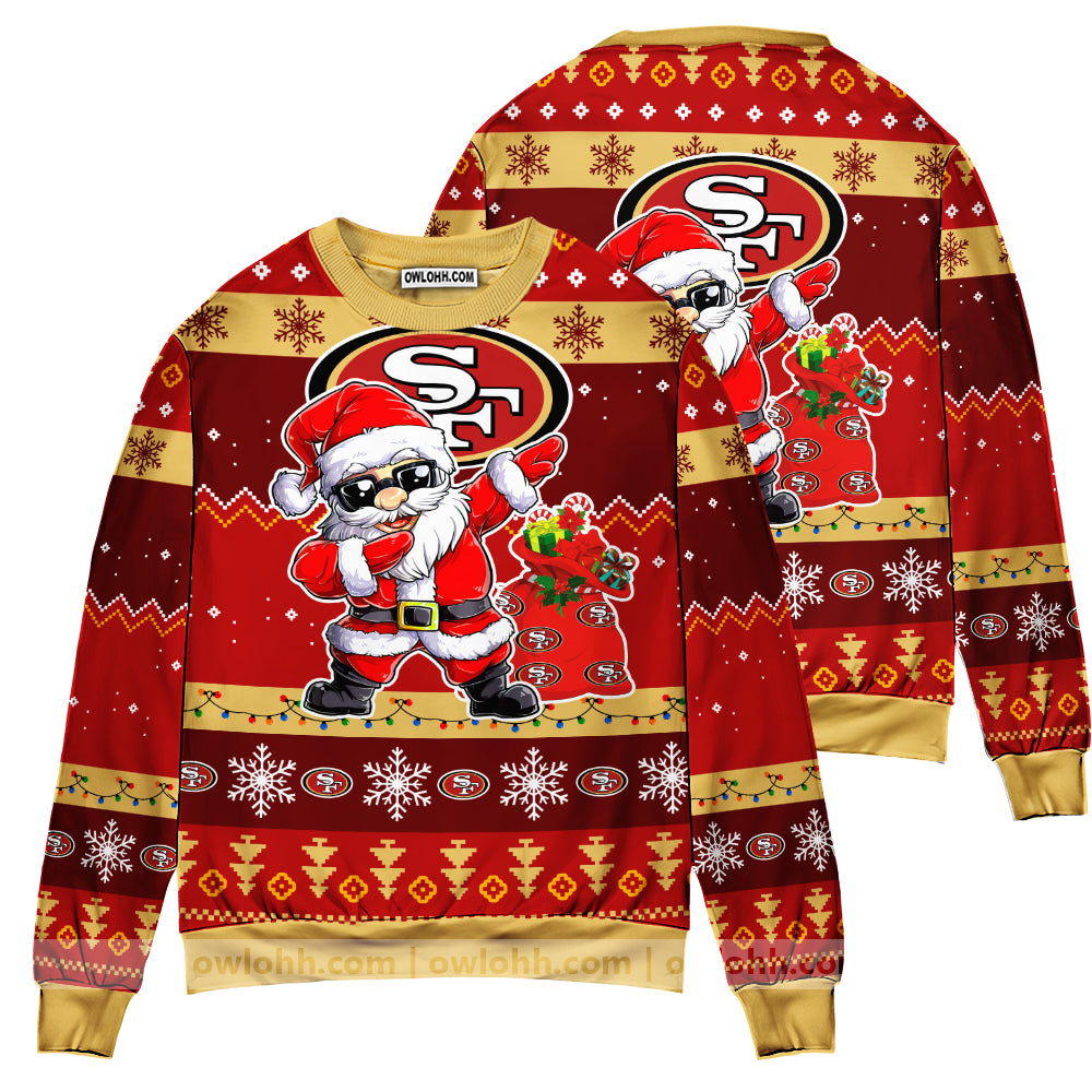 San Francisco 49ers Dabbing Santa Claus Ugly Christmas Sweater BGSWT180