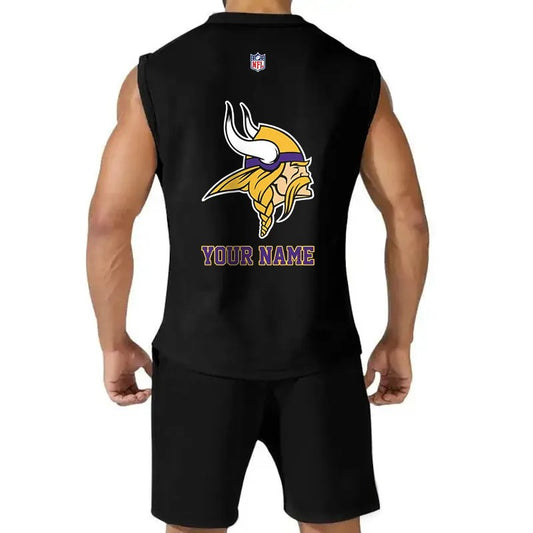 Minnesota Vikings Combo Men Jersey Tank Top and Shorts AZICOTATTMS00026