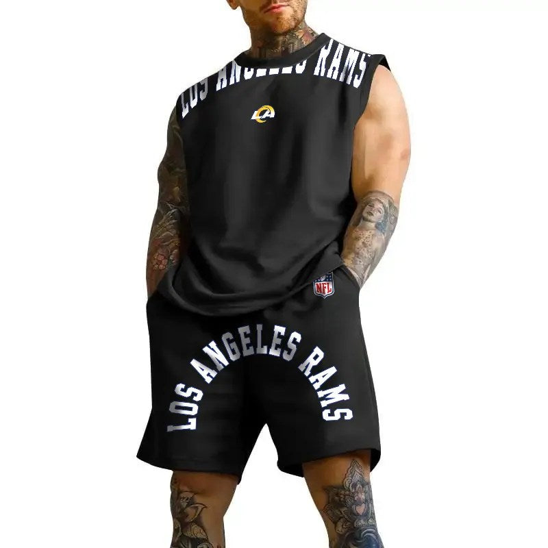 Los Angeles Rams Combo Men Jersey Tank Top and Shorts AZICOTATTMS00024