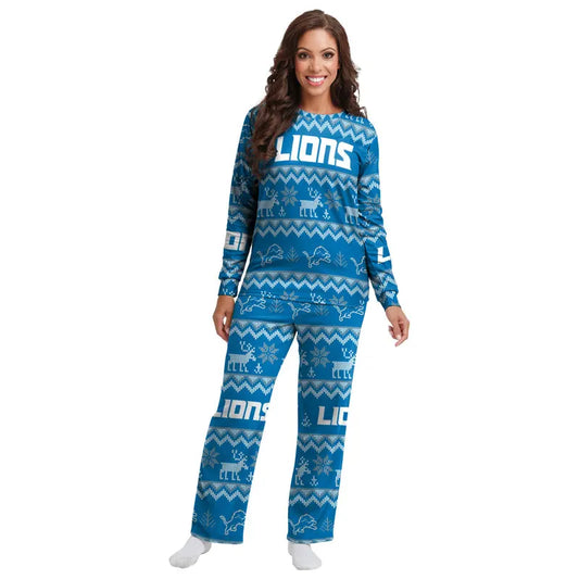 Detroit Lions Family Holiday Pajamas AZCPYZAM075