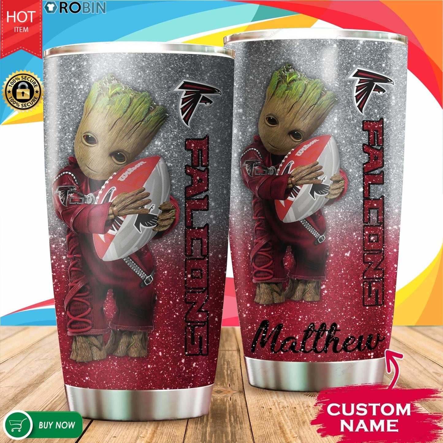 Atlanta Falcons Personalized Tumbler BG496