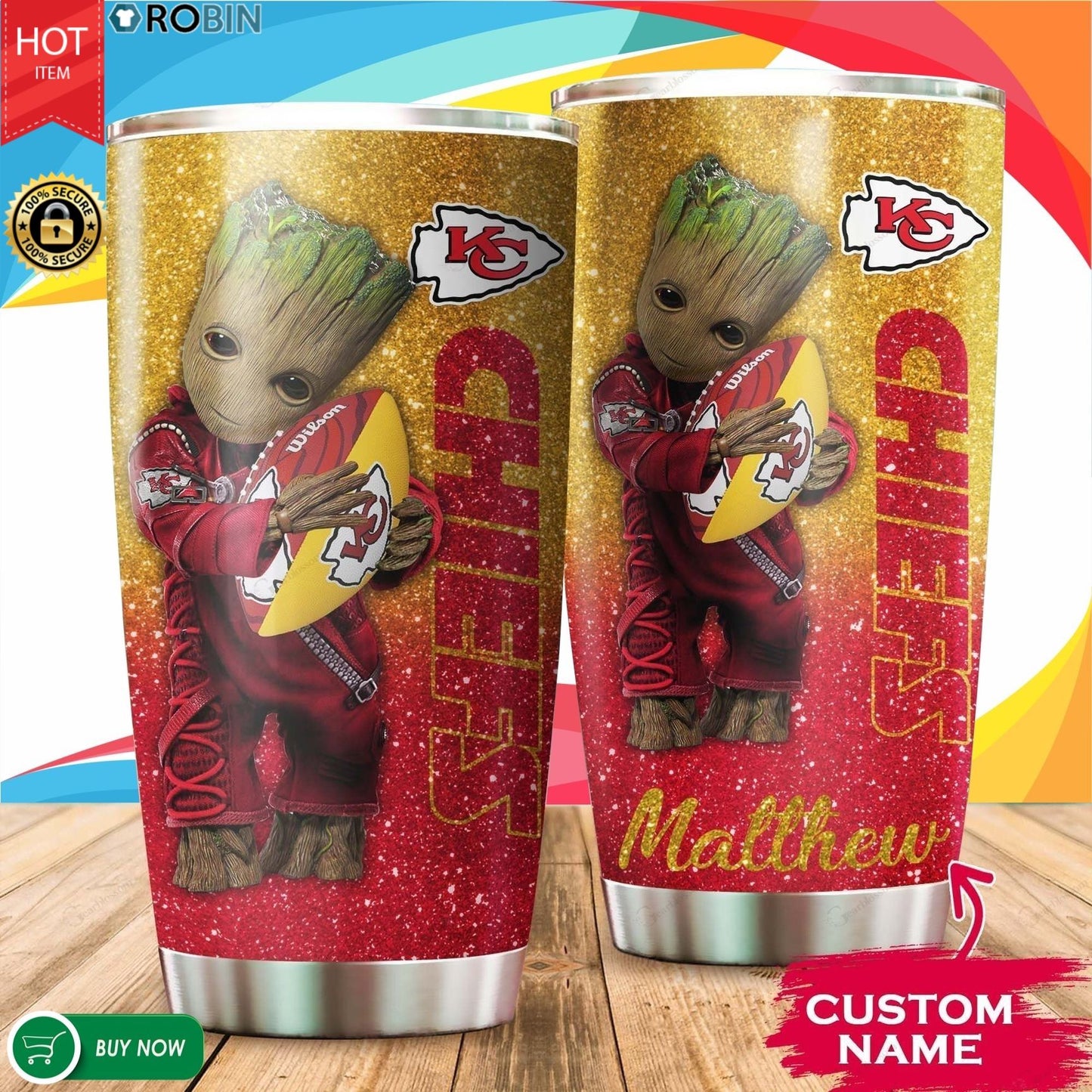 Kansas City Chiefs Personalized Tumbler BG509