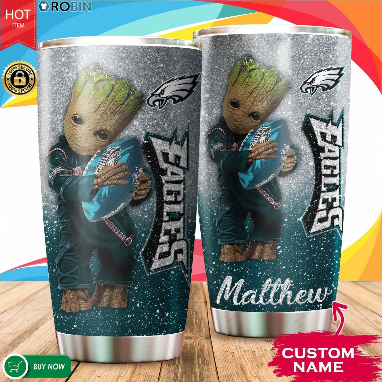 Philadelphia Eagles Personalized Tumbler BG518