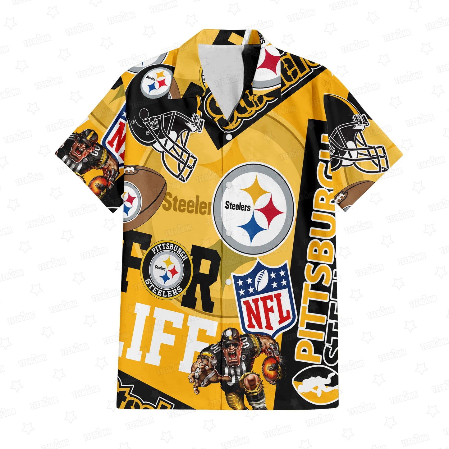 Pittsburgh Steelers Custom Limited Edition For Life Hawaiian Shirt and Shorts AZHAHWSS000247