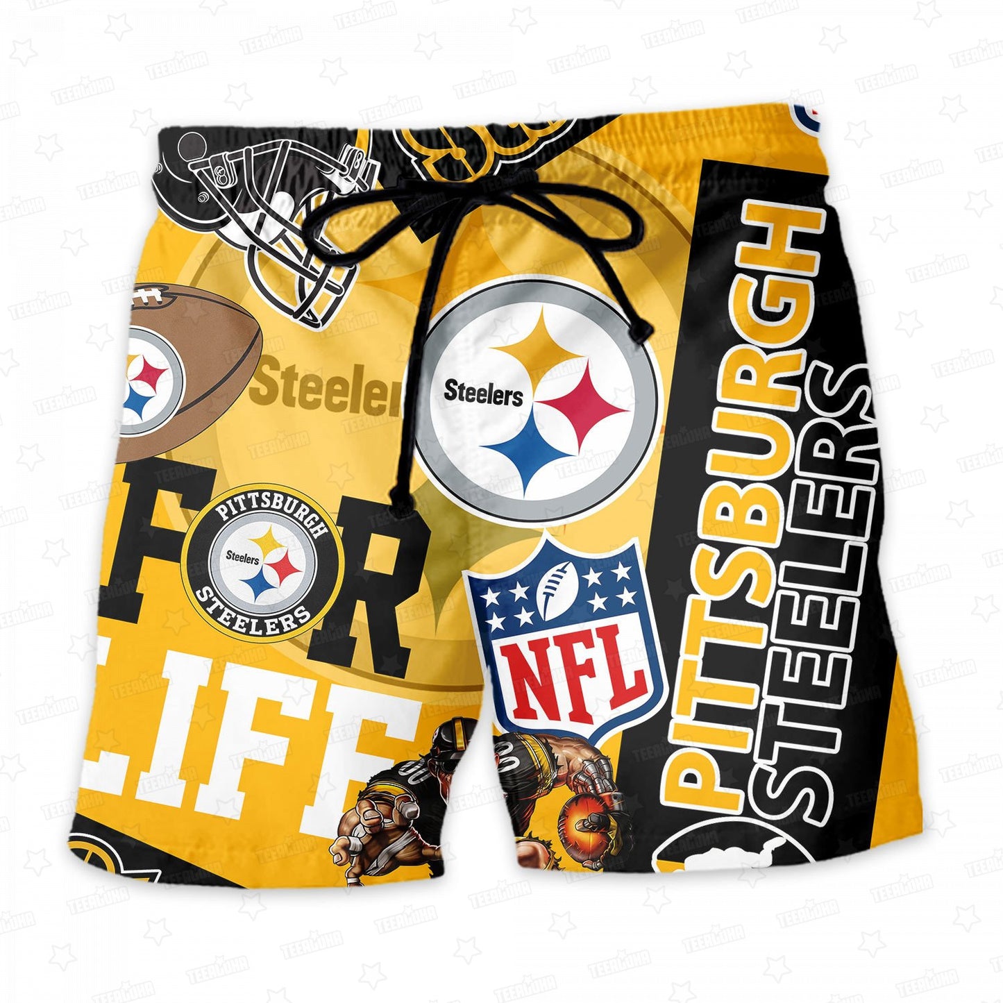 Pittsburgh Steelers Custom Limited Edition For Life Hawaiian Shirt and Shorts AZHAHWSS000247