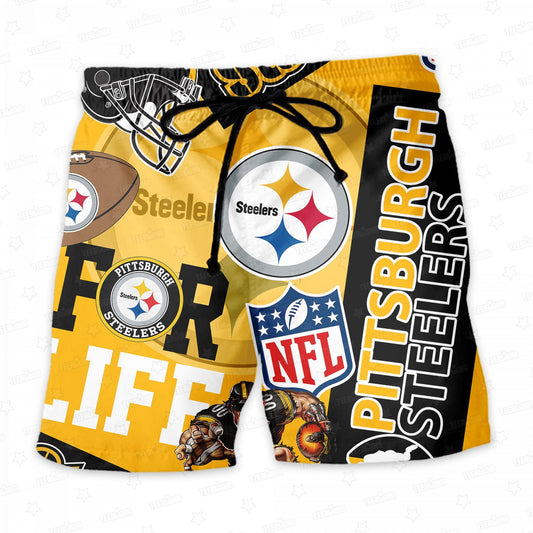 Pittsburgh Steelers Custom Limited Edition For Life Hawaiian Shirt and Shorts AZHAHWSS000247
