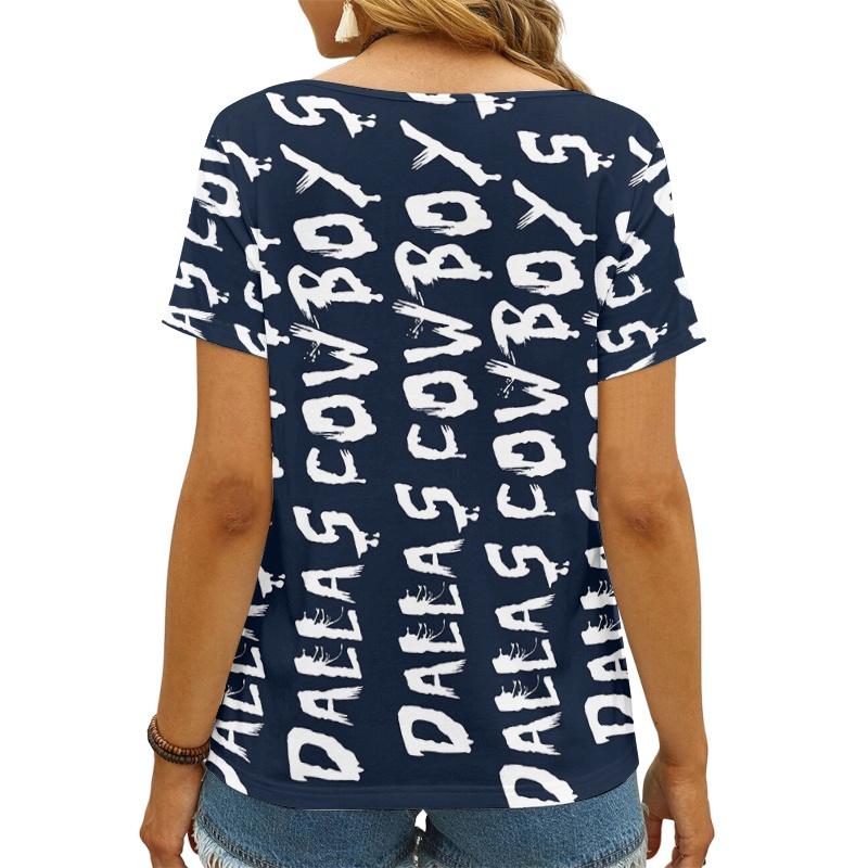 Dallas Cowboys V-neck Women T-shirt AGCWTS611