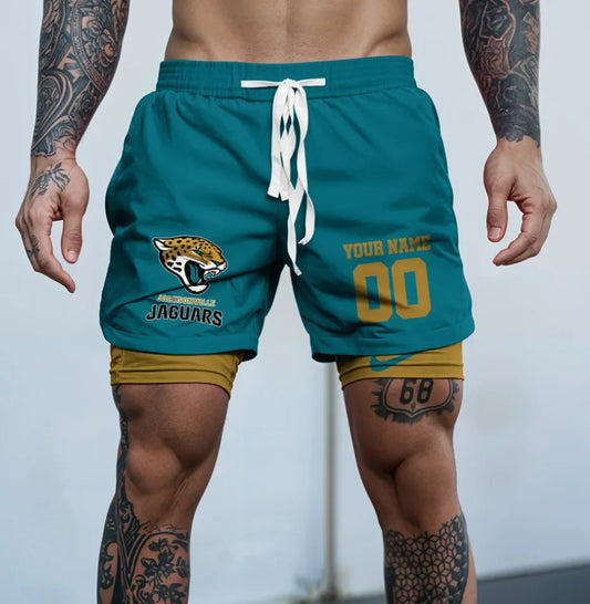Jacksonville Jaguars New Trending Men Double Layer Casual Shorts AZHADLCS000008