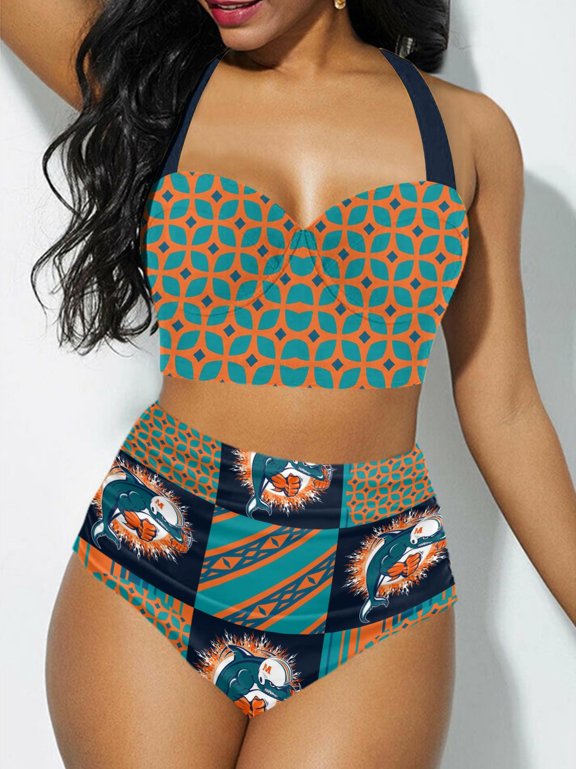 Miami Dolphins Sexy Print Bikini Swimsuit 111