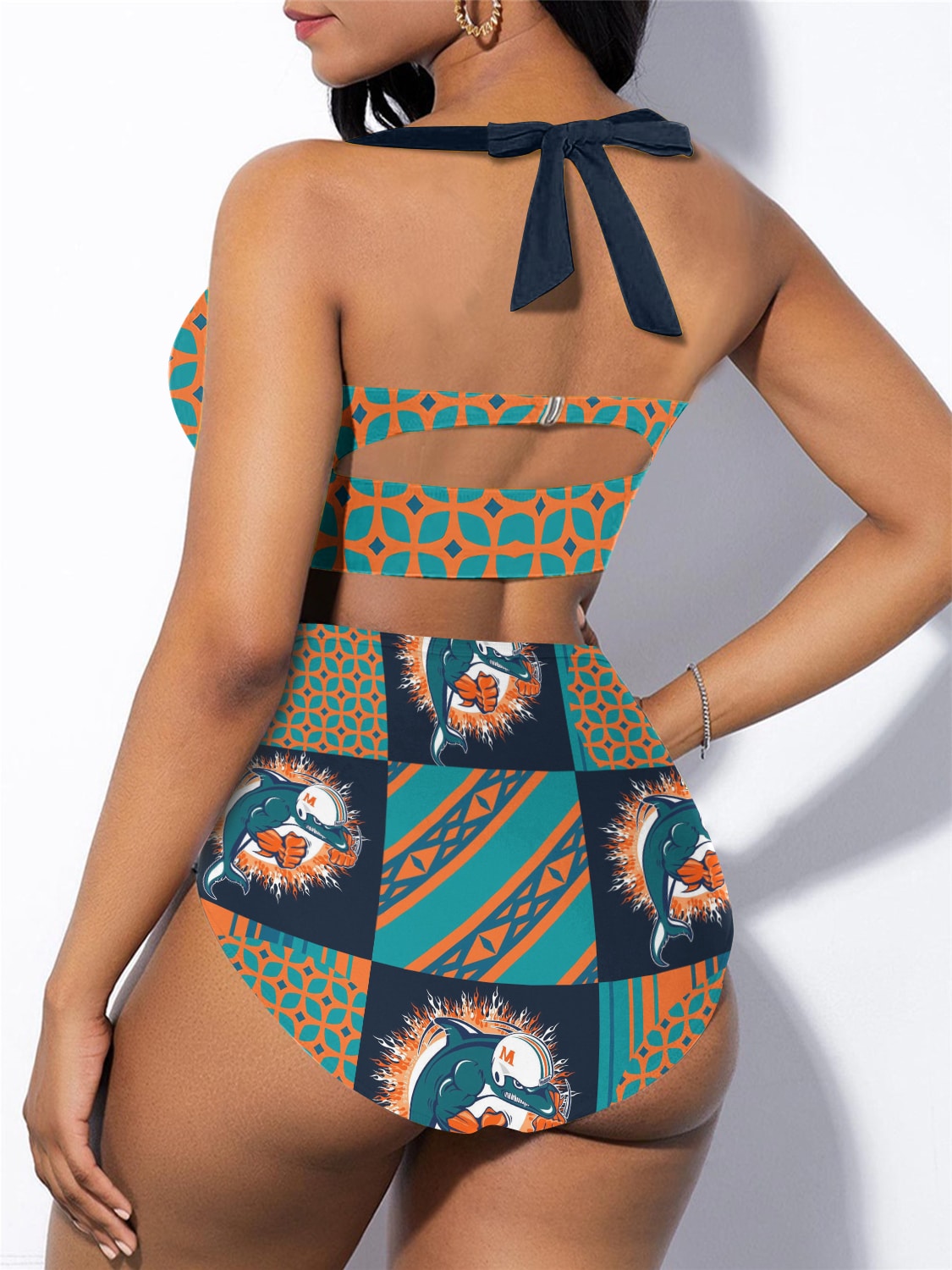 Miami Dolphins Sexy Print Bikini Swimsuit 111