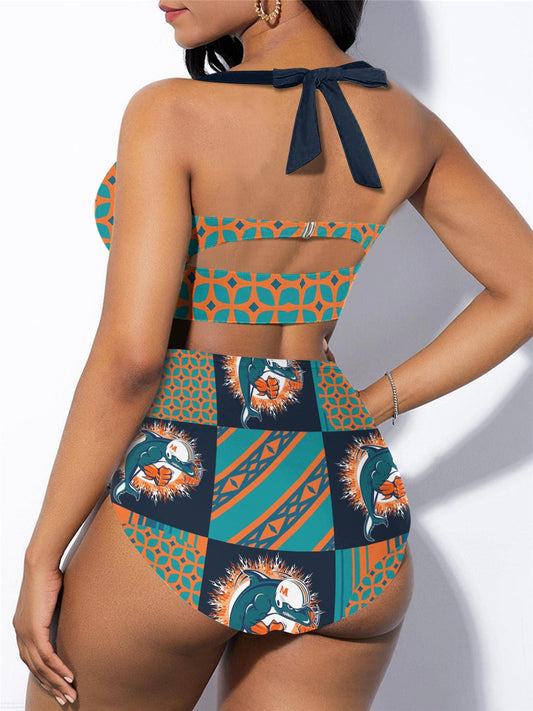 Miami Dolphins Sexy Print Bikini Swimsuit 111