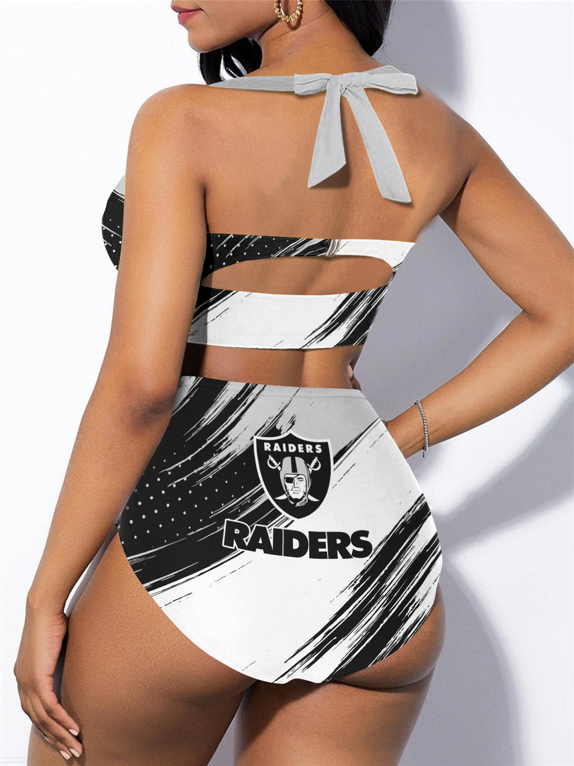 Las Vegas Raiders Sexy Print Bikini Swimsuit 146