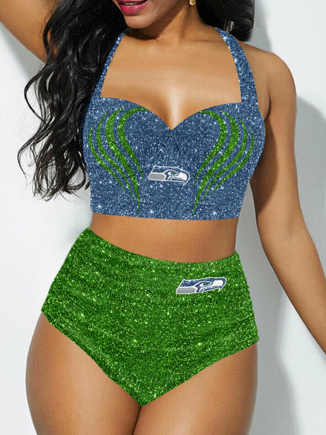 Seattle Seahawks Sexy Print Bikini Swimsuit 195