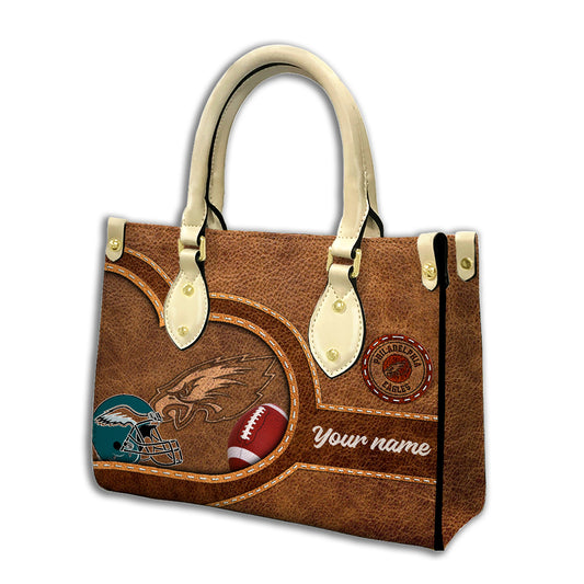 Philadelphia Eagles Personalized Leather Hand Bag BBLTHB625
