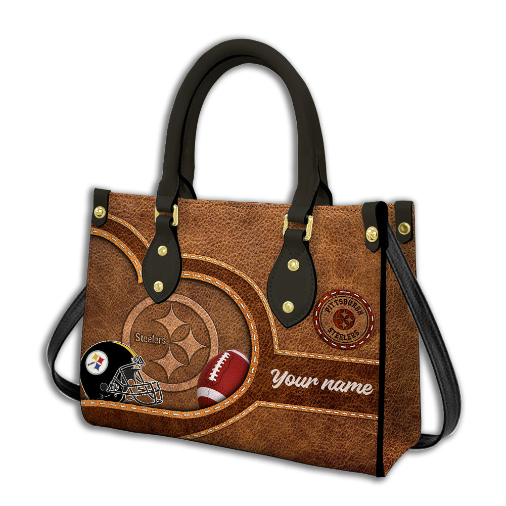 Pittsburgh Steelers Personalized Leather Hand Bag BBLTHB626