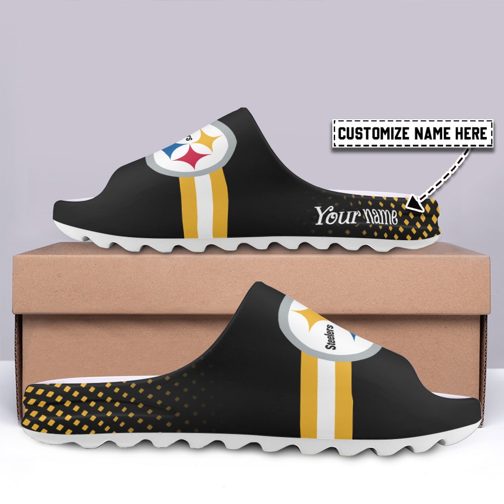 Pittsburgh Steelers Personalized Yeezy Slippers Shoes SPT011