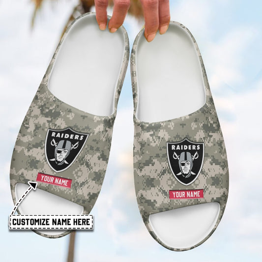 Las Vegas Raiders Personalized Yeezy Slippers Shoes SPT014