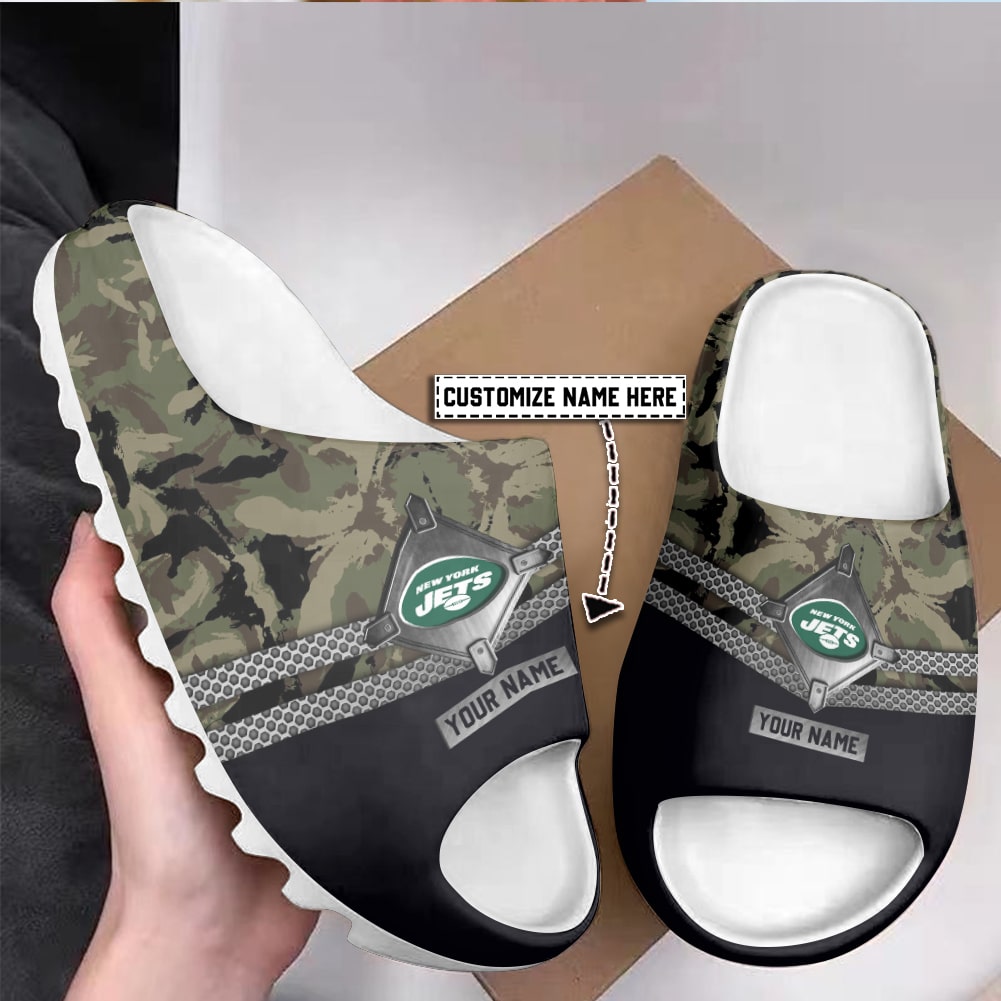 New York Jets Personalized Yeezy Slippers Shoes SPT041