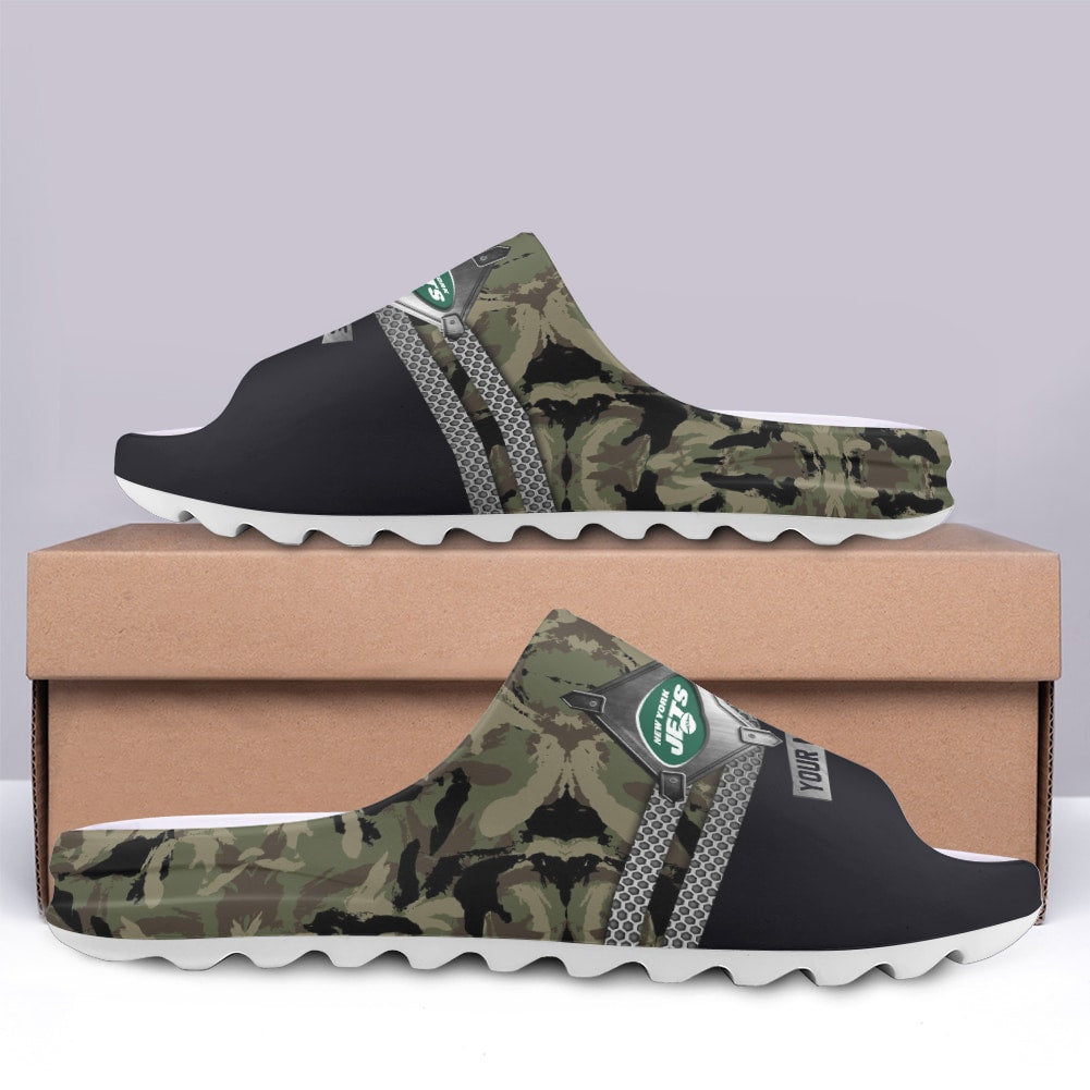New York Jets Personalized Yeezy Slippers Shoes SPT041