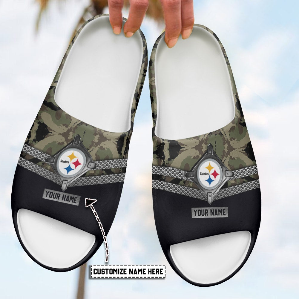 Pittsburgh Steelers Personalized Yeezy Slippers Shoes SPT047