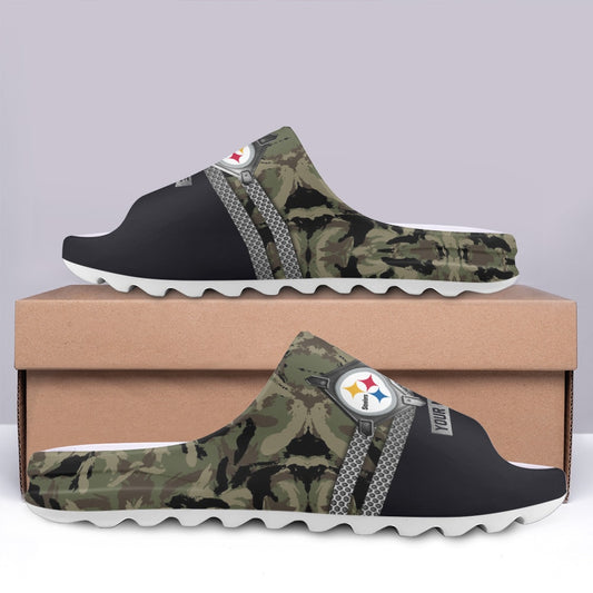 Pittsburgh Steelers Personalized Yeezy Slippers Shoes SPT047