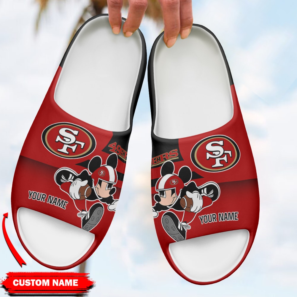 San Francisco 49ers Personalized Yeezy Slippers Shoes SPT060