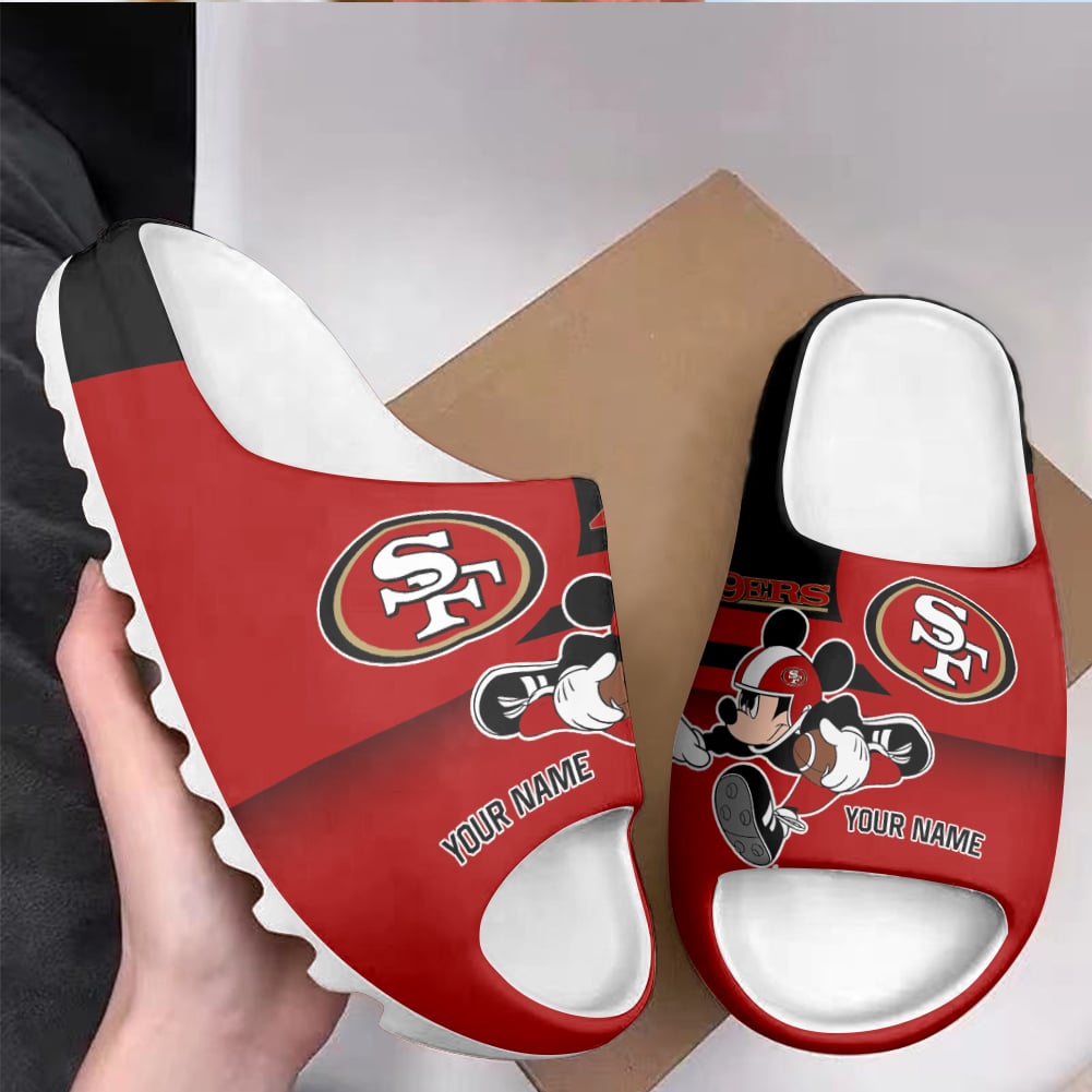 San Francisco 49ers Personalized Yeezy Slippers Shoes SPT060