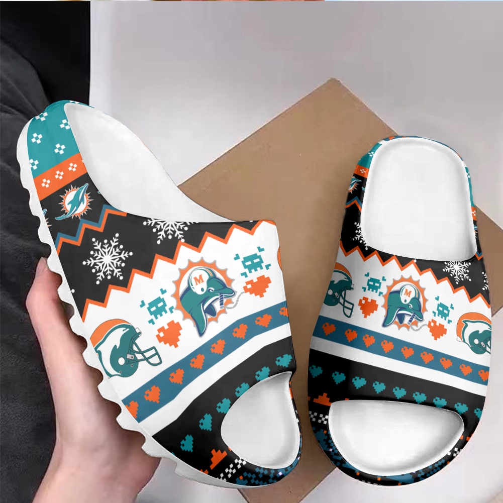 Miami Dolphins Yeezy Slippers Shoes SPT063
