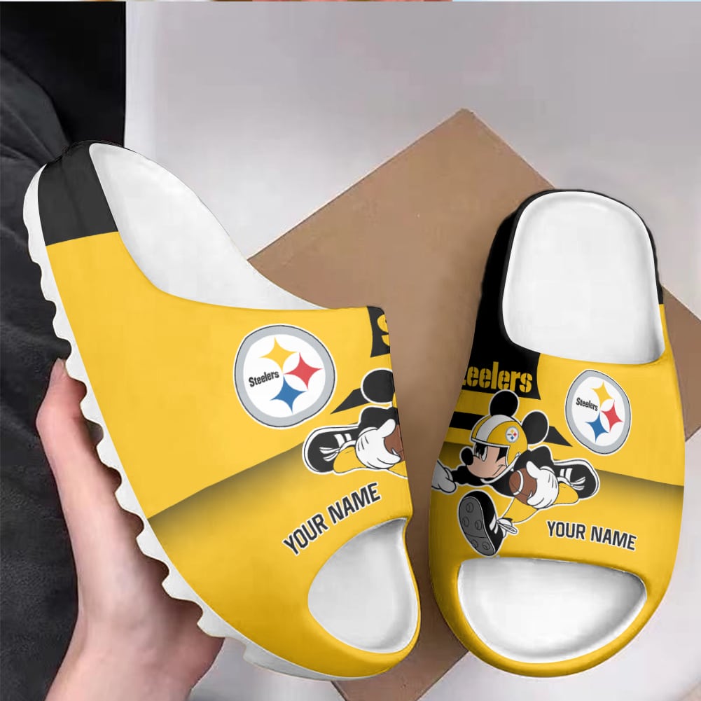 Pittsburgh Steelers Personalized Yeezy Slippers Shoes SPT064