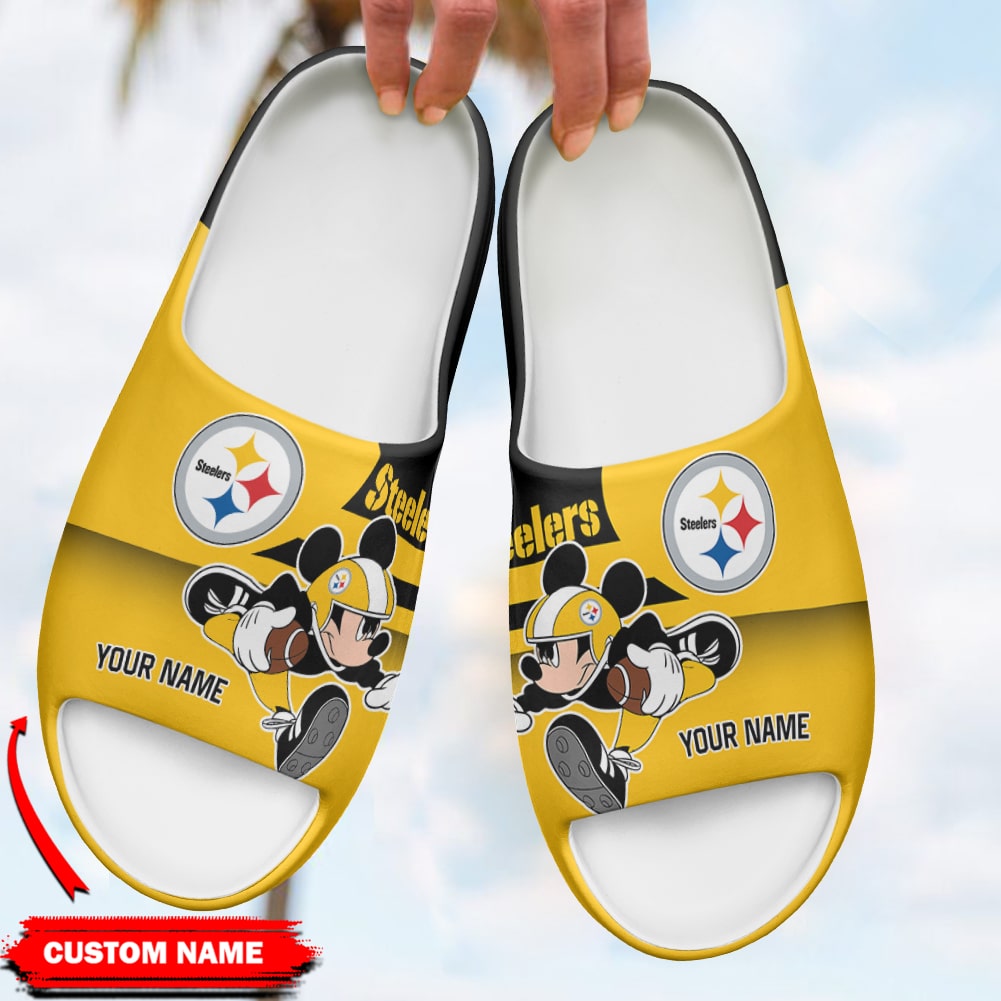 Pittsburgh Steelers Personalized Yeezy Slippers Shoes SPT064