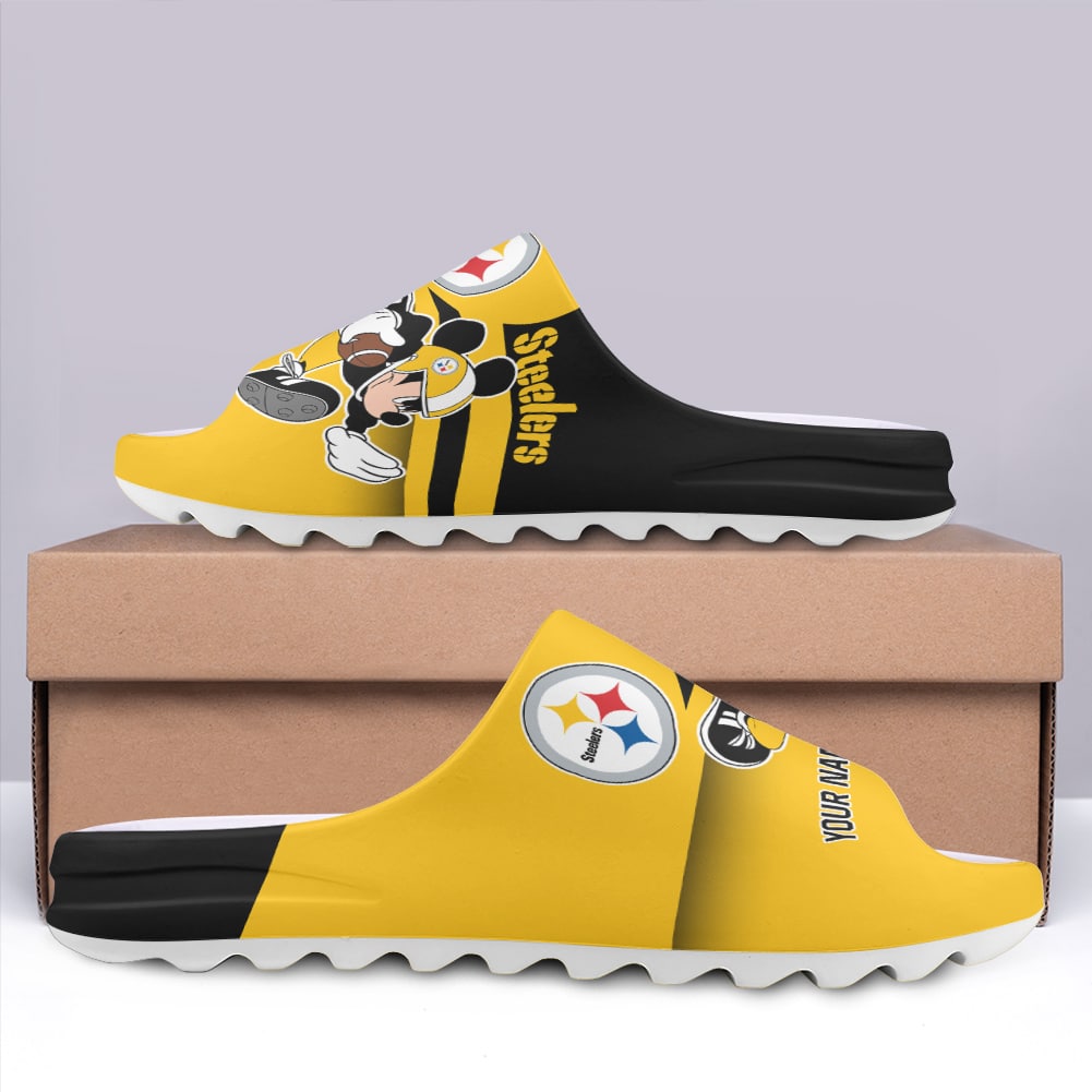 Pittsburgh Steelers Personalized Yeezy Slippers Shoes SPT064