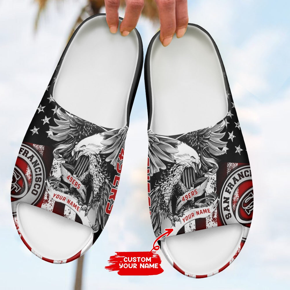 San Francisco 49ers Personalized Yeezy Slippers Shoes SPT075